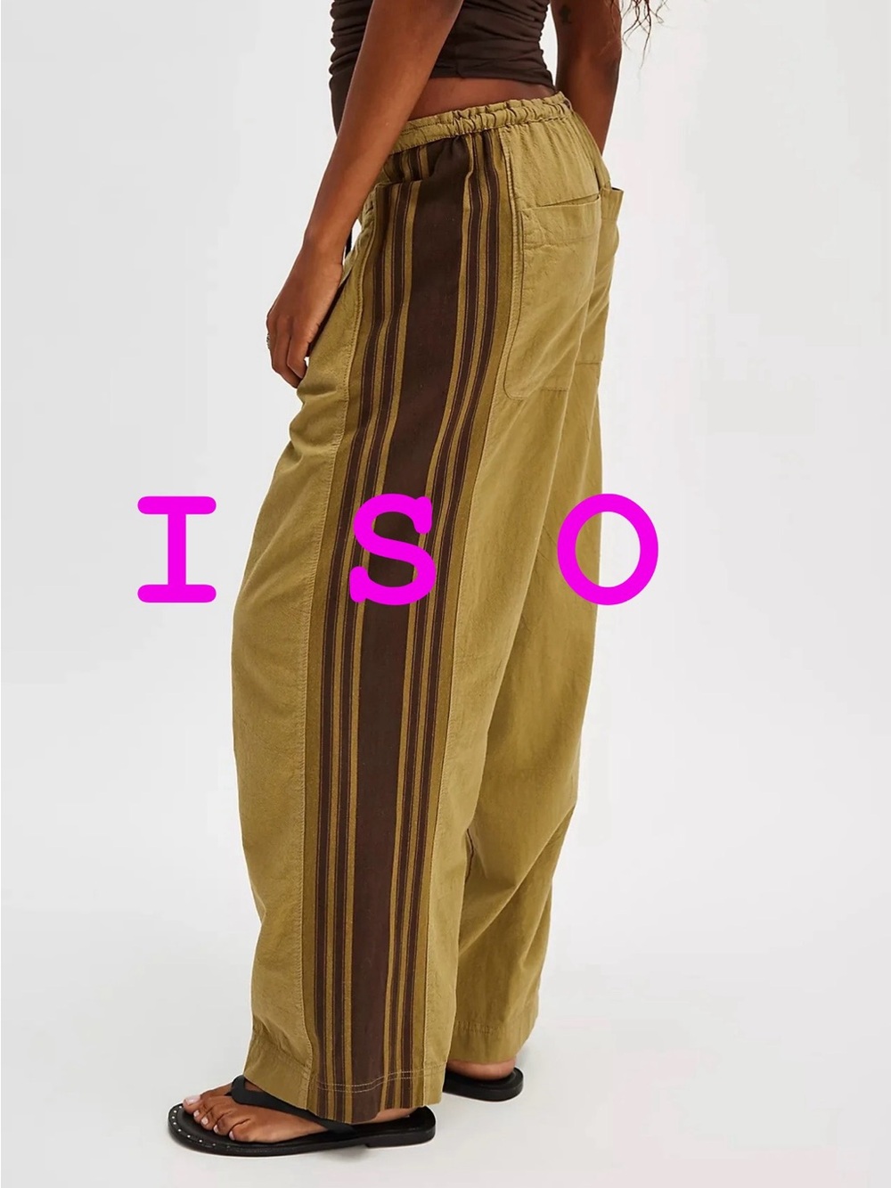 ISO Free People Hudson Canyon Side Printed Pull-On Pants XS or S in olive brown